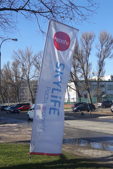 Flagi reklamowe, windery prostokątne wykonany z aluminium 450 x 120 cm