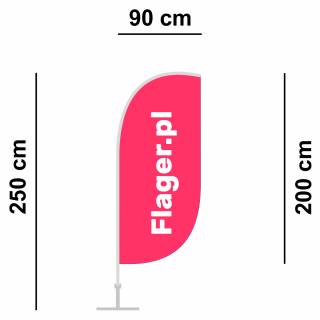 Winder o tradycyjnym zaokrąglonym kształcie, maszt aluminiowo-elastyczny - wys. 250 cm.