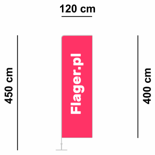 Winder prostokątny z aluminiowym masztem - wymiary